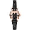 imageFossil Womens Carlie Quartz Stainless Steel ThreeHand WatchBlack LeatherRose Gold