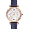 imageFossil Womens Carlie Quartz Stainless Steel ThreeHand WatchBlue LeatherRose Gold