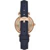 imageFossil Womens Carlie Quartz Stainless Steel ThreeHand WatchBlue LeatherRose GoldMOP