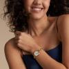 imageFossil Womens Carlie Quartz Stainless Steel ThreeHand WatchGold Curb Chain