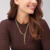 imageFossil Womens GoldTone Stainless Steel Pendant Chain Necklace for WomenGold Heritage DLink YNeck Chain