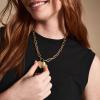 imageFossil Womens GoldTone Stainless Steel Pendant Chain Necklace for WomenHarlow Gold Heart Chain
