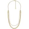 imageFossil Womens GoldTone Stainless Steel Pendant Chain Necklace for WomenLayered Gold Bead