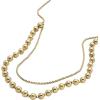 imageFossil Womens GoldTone Stainless Steel Pendant Chain Necklace for WomenLayered Gold Bead