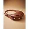 imageFossil Womens Harwell Leather Crescent Shoulder BagMedium Brown