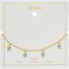 imageFossil Womens Heritage DLink Brass Chain AnkletGold Evil Eye