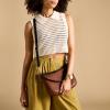 imageFossil Womens Jolie Leather Crossbody Purse Handbag for WomenBrownBlack Trim