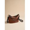 imageFossil Womens Jolie Leather Crossbody Purse Handbag for WomenBrownBlack Trim