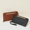 imageFossil Womens Liza Leather Wallet Zip Around Clutch with Wristlet Strap Black Model SL7878G001Black