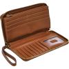 imageFossil Womens Liza Leather Wallet Zip Around Clutch with Wristlet Strap Black Model SL7878G001Brown