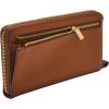 imageFossil Womens Liza Leather Wallet Zip Around Clutch with Wristlet Strap Black Model SL7878G001Brown