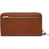 imageFossil Womens Liza Leather Wallet Zip Around Clutch with Wristlet Strap Black Model SL7878G001Brown