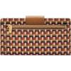 imageFossil Womens Logan Leather Wallet RFID Blocking Tab Clutch Black Model SL7830001Multi Woven Print