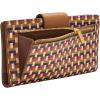 imageFossil Womens Logan Leather Wallet RFID Blocking Tab Clutch Black Model SL7830001Multi Woven Print
