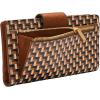 imageFossil Womens Logan Leather Wallet RFID Blocking Tab Clutch Black Model SL7830001Neutral Woven Print
