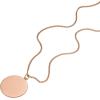 imageFossil Womens Plated Stainless Steel Engravable Personalized Gift Pendant Chain Necklace for WomenDrew Rose Gold Disc