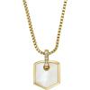 imageFossil Womens Plated Stainless Steel Engravable Personalized Gift Pendant Chain Necklace for WomenGold
