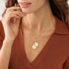 imageFossil Womens Plated Stainless Steel Engravable Personalized Gift Pendant Chain Necklace for WomenGold Drew Double Pendant