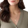 imageFossil Womens Plated Stainless Steel Engravable Personalized Gift Pendant Chain Necklace for WomenGold Heart
