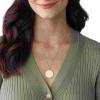 imageFossil Womens Plated Stainless Steel Engravable Personalized Gift Pendant Chain Necklace for WomenGold Large Disc