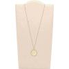 imageFossil Womens Plated Stainless Steel Engravable Personalized Gift Pendant Chain Necklace for WomenGold Large Disc