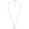 imageFossil Womens Plated Stainless Steel Engravable Personalized Gift Pendant Chain Necklace for WomenRose Gold Heart