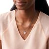 imageFossil Womens Plated Stainless Steel Engravable Personalized Gift Pendant Chain Necklace for WomenSilver Heart