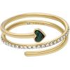 imageFossil Womens Plated Stainless Steel RingGoldGreen Heart