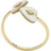 imageFossil Womens Plated Stainless Steel RingGoldMOP Double Heart