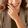 imageFossil Womens Quartz Stainless Steel TwoHand Watch RingRose Gold