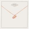 imageFossil Womens Rose GoldTone Stainless Steel Pendant Chain Necklace for WomenRose Gold Pink Charm