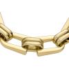 imageFossil Womens Stainless Steel Chain BraceletGold Heritage Double DLink Chain