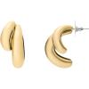 imageFossil Womens Stainless Steel DangleDrop or Hoop Earrings for WomenGold Domed Drop