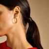 imageFossil Womens Stainless Steel DangleDrop or Hoop Earrings for WomenGold Ellis Hoop