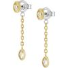 imageFossil Womens Stainless Steel DangleDrop or Hoop Earrings for WomenGold Glitz Chain Drop