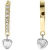 imageFossil Womens Stainless Steel DangleDrop or Hoop Earrings for WomenGold Glitz Heart Dangle