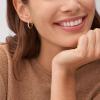 imageFossil Womens Stainless Steel DangleDrop or Hoop Earrings for WomenGold Glitz Huggie Hoop