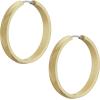 imageFossil Womens Stainless Steel DangleDrop or Hoop Earrings for WomenGold Linear Texture Large Hoop