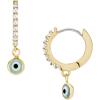 imageFossil Womens Stainless Steel DangleDrop or Hoop Earrings for WomenGold Sutton Evil Eye