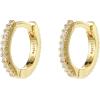 imageFossil Womens Stainless Steel DangleDrop or Hoop Earrings for WomenGoldTone Sterling Silver Glitz Hoop