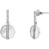 imageFossil Womens Stainless Steel DangleDrop or Hoop Earrings for WomenSilverMOP Drop