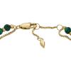 imageFossil Womens Stainless Steel GoldTone Beaded BraceletGold Malachite Bead