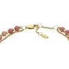 imageFossil Womens Stainless Steel GoldTone Beaded BraceletGoldPink Rhodochrosite