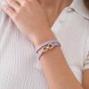 imageFossil Womens Stainless Steel and Genuine Leather Bracelet for WomenDlink Purple