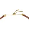 imageFossil Womens Stainless Steel and Genuine Leather Bracelet for WomenGold Sadie Glitz Disc  Brown Leather