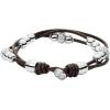 imageFossil Womens Stainless Steel and Genuine Leather Bracelet for WomenSilver GlitzDark Brown