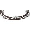 imageFossil Womens Stainless Steel and Genuine Leather Bracelet for WomenSilver GlitzDark Brown
