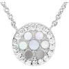 imageFossil Womens Sterling Silver or SilverTone Stainless Steel Pendant Chain Necklace for WomenSilver Mosaic Disc