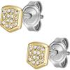 imageFossil Womens Sterling Silver or Stainless Steel Stud Earrings for WomenGold Glitz Heritage Crest