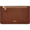 imageFossil Logan Zip Card Case Black with KeychainBrown With Keychain